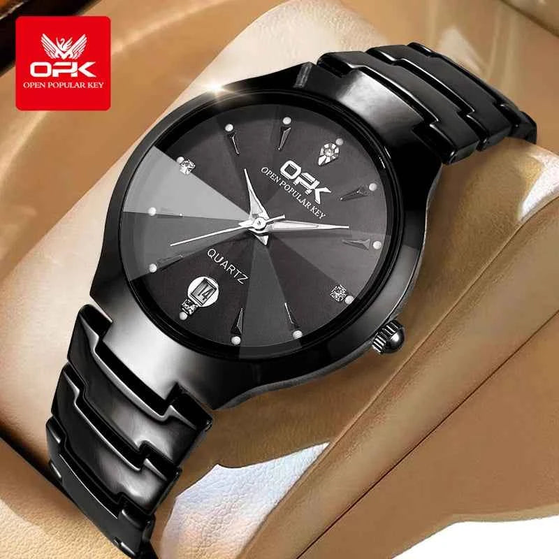 OPK 8105 Unisex Quartz Watch - Original Waterproof Luxury Luminous Design for Men with Single Calendar