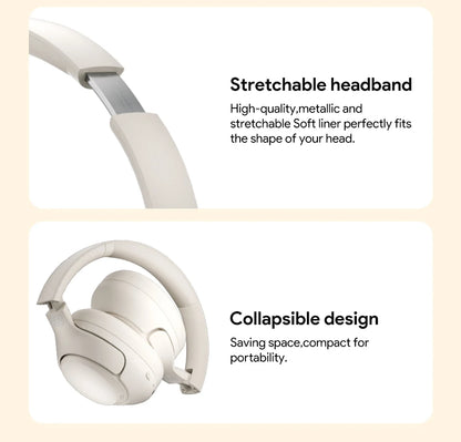 QCY H3 Wireless Headphones with Hybrid Active Noise Cancellation and 60Hrs Playtime, Hi-Res Audio, Bluetooth 5.4 Over Ear Design