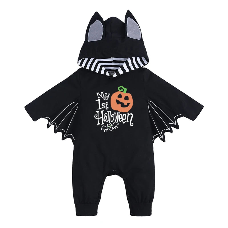 Kids Tales Batty Boo Cotton-Blend Halloween Baby Romper
