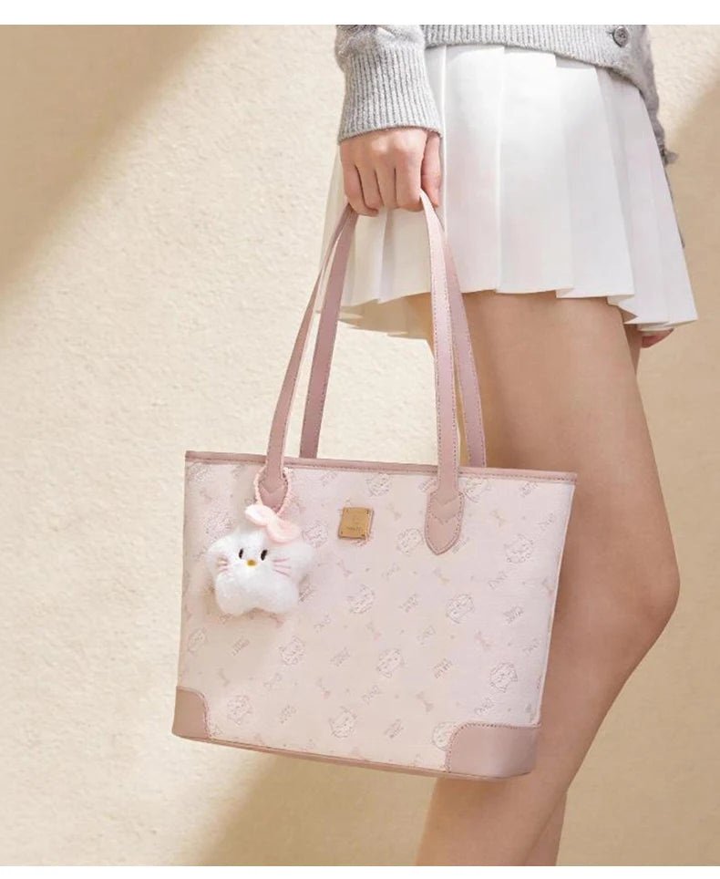 FOXER Summer New Women's Shoulder Bag PVC Leather Daily Tote Bag Female Commuting Purse Large Capacity Handbag for Everyday Use