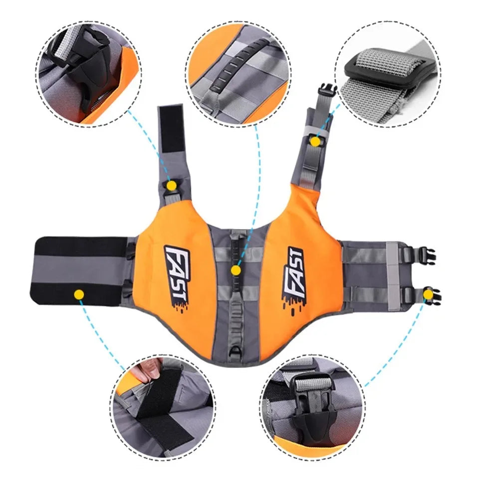 Reflective Dog Life Jacket – Adjustable Summer Swimming Vest Habicare