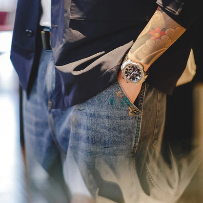 Maden Light Blue Splash-ink Graffiti Jeans