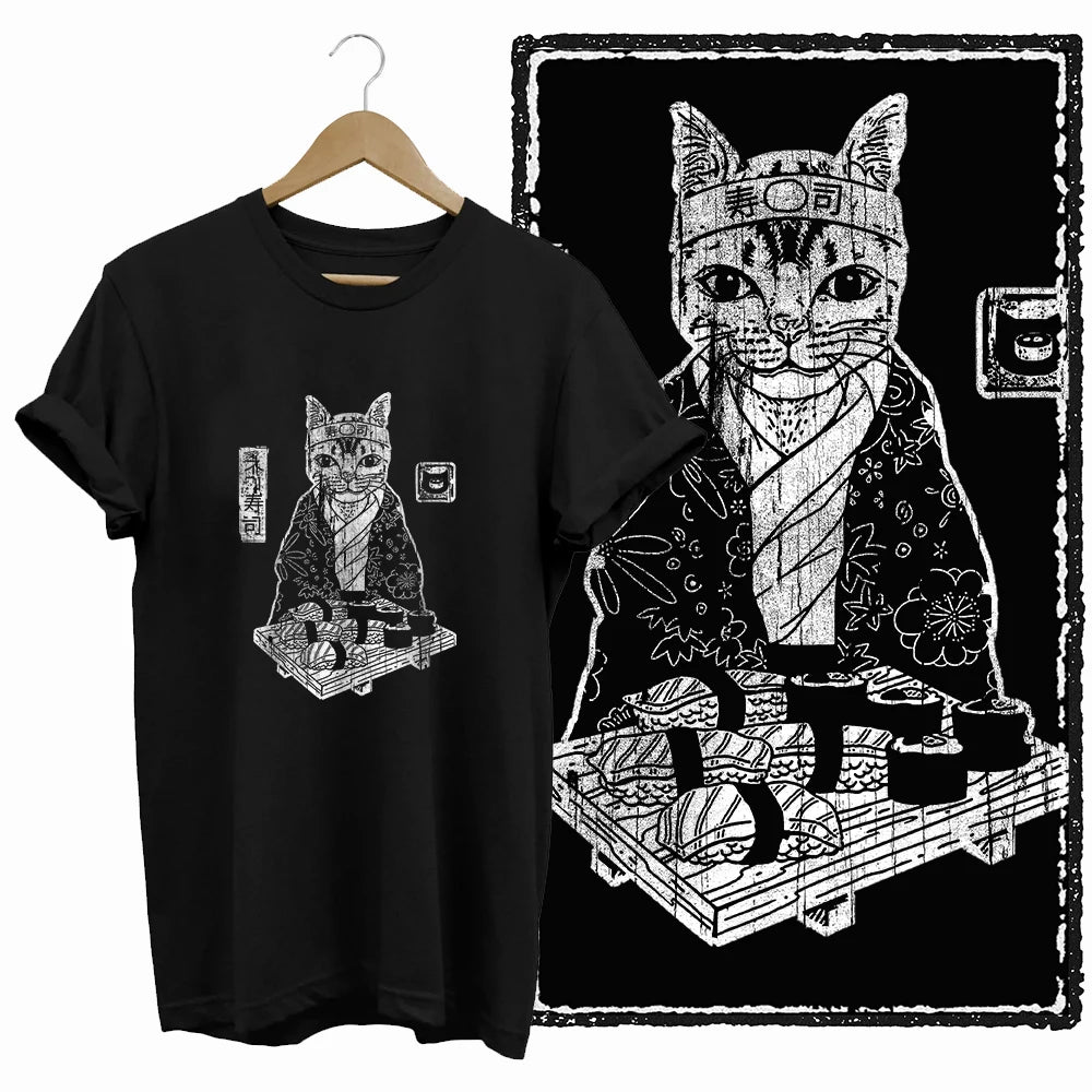 COOLMIND Black Cat Graphic Cotton T-Shirt | Women's Design Collection