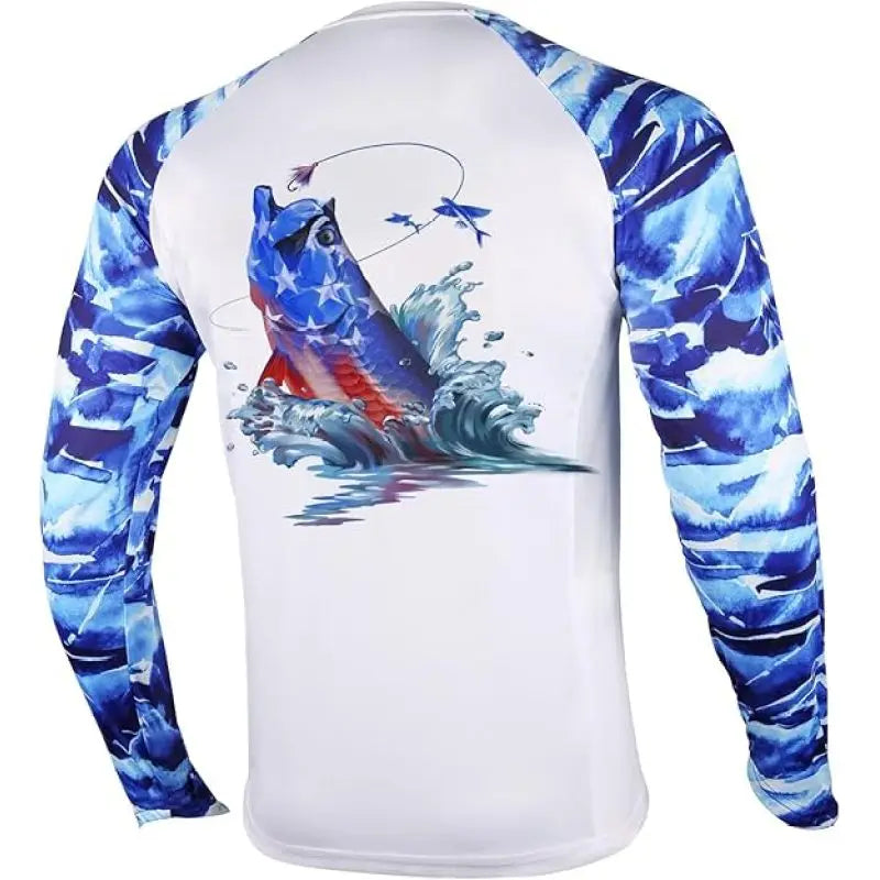 Men's Fishing Hoodie with 3D Printed Sun Protection Suit - Long Sleeved Fishing Top