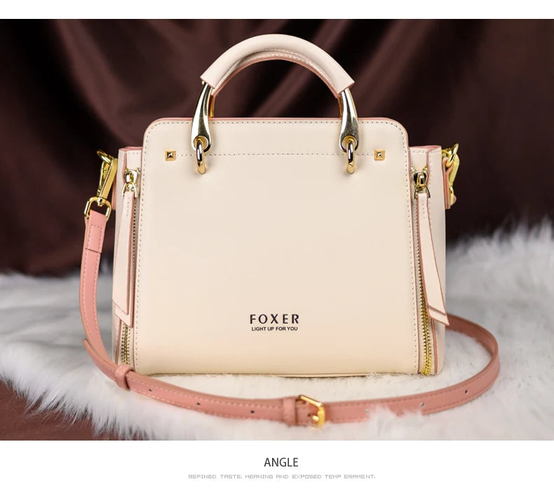 FOXER Split Leather Women's Shoulder Bag
