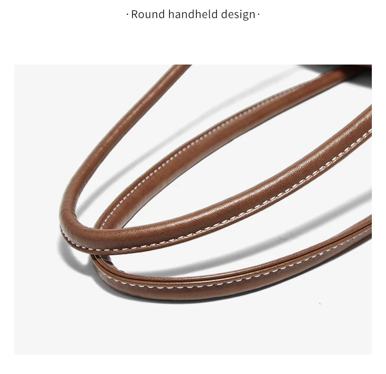FOXER New Large Capaci Women's Handbag PU Leather Simple Retro Single Underarm Bag for Female Casual Commuting Pillow Bag Purse