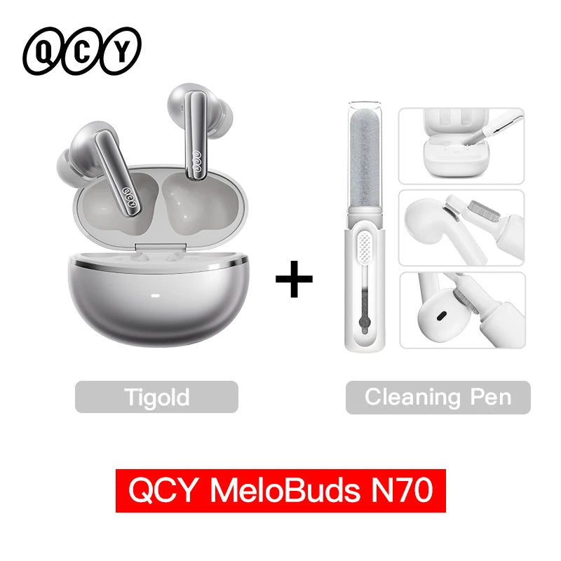 QCY MeloBuds N70 Wireless Earphones with Hybrid Adaptive ANC, Hi-Res Sound, and 50Hrs Battery Life