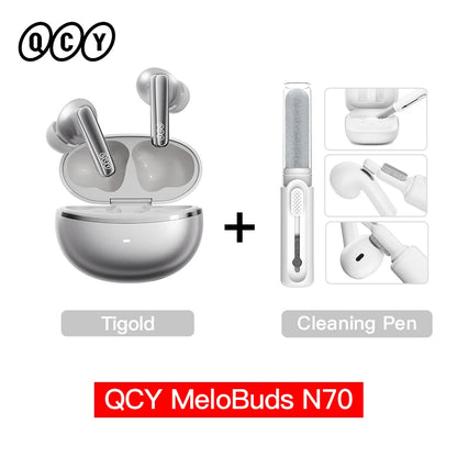 QCY MeloBuds N70 Wireless Earphones with Hybrid Adaptive ANC, Hi-Res Sound, and 50Hrs Battery Life
