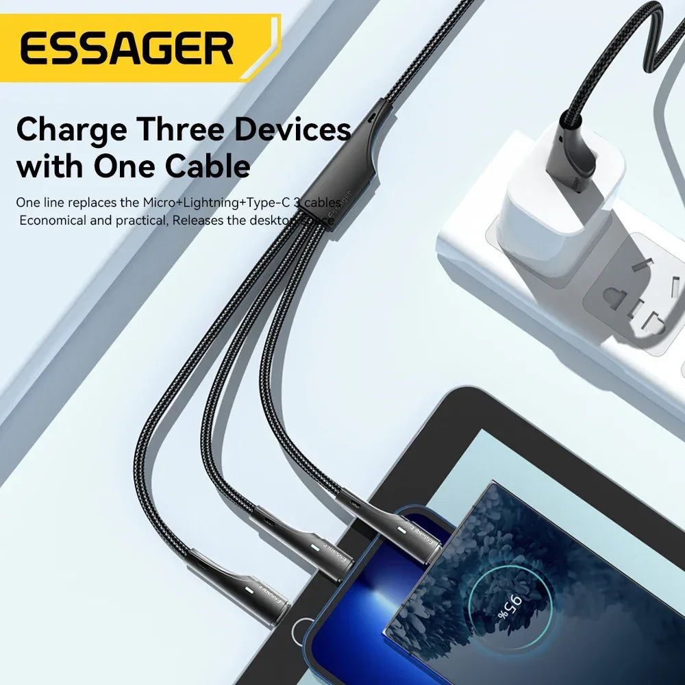 Essager 3 in 1 USB Type C Cable - ShopHub