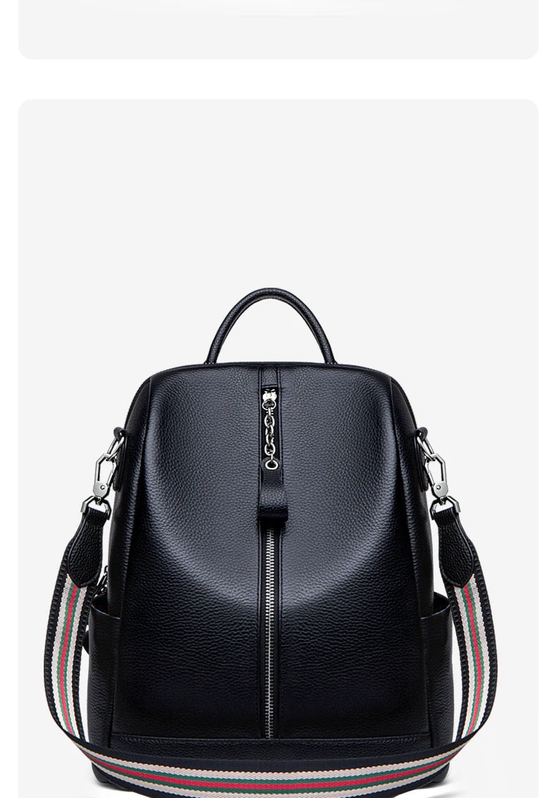 ZOOLER HOT Full Genuine Leather Backpack Women Fashion Backpack Black College Girls Bags Zipper Design Real Leather Bags #hs222