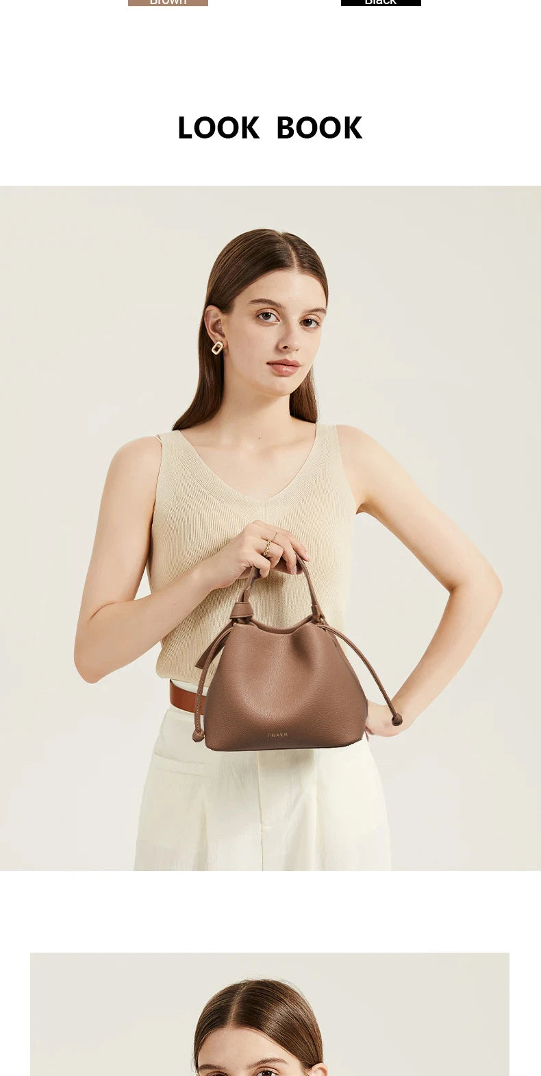 FOXER Brand Women's Top-handle Bucket Bag  2026 New Trendy Hot Selling Fashion Versatile Female Shoulder Crossbody Bag Purse
