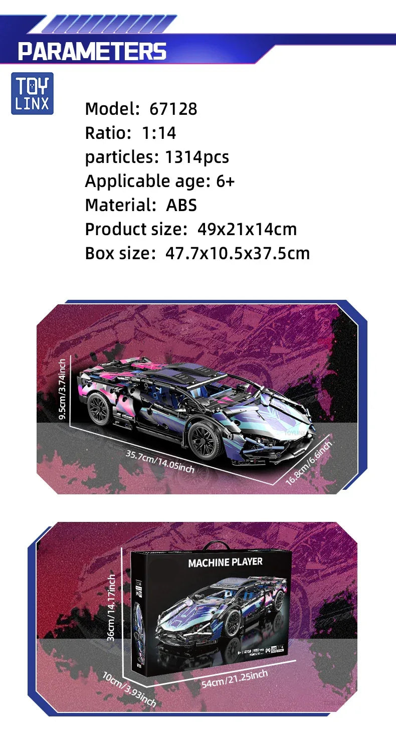 TOYLINX 1314PCS Speed Car Building Block Set! - ShopHub