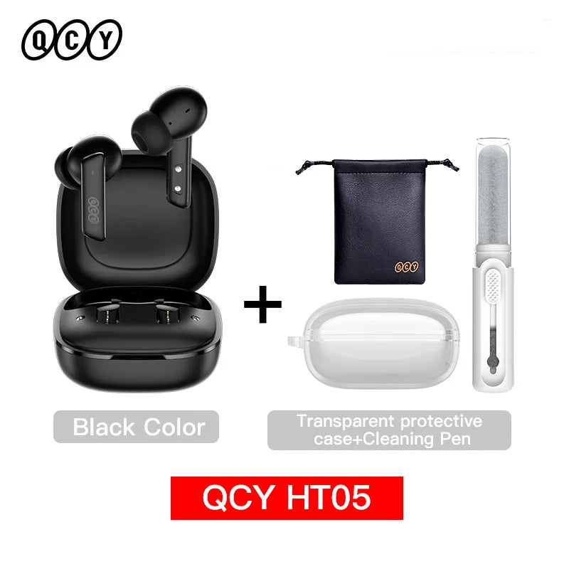 QCY HT05 ANC Wireless Earbuds - TWS Bluetooth 5.2 with 40dB Active Noise Cancellation and In-Ear Mics
