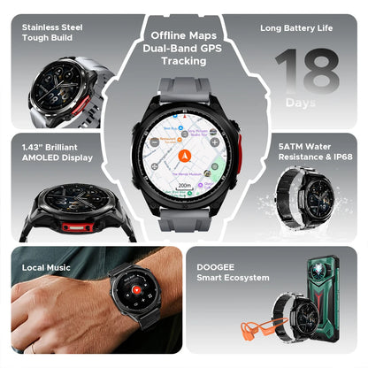 DOOGEE Anywise W1 Pro GPS Adventure Smartwatch