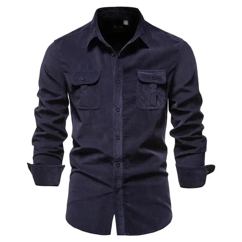 AIOPESON 100% Cotton Corduroy Shirts - ShopHub