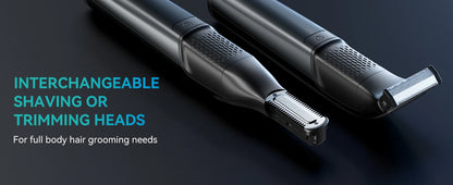 KENSEN S15 Electric Trimmer - Dual-sided Blade IPX6 Waterproof Body Hair Razor & Beard Trimmer 2 in 1 for Men