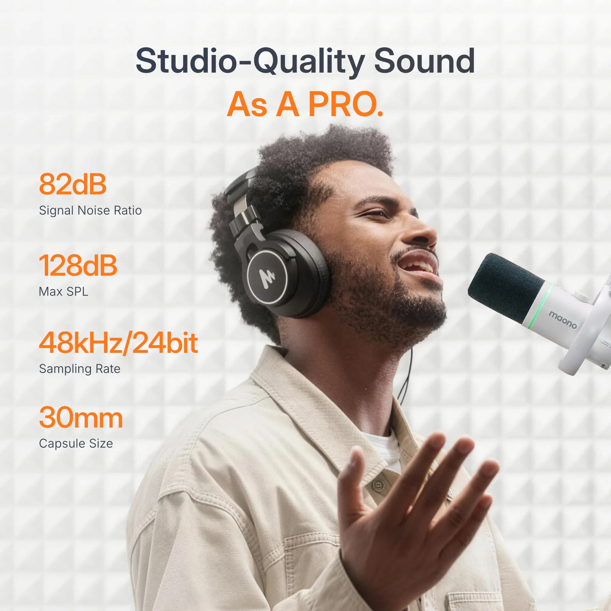 MAONO PD200W Hybrid Wireless Podcast Microphone