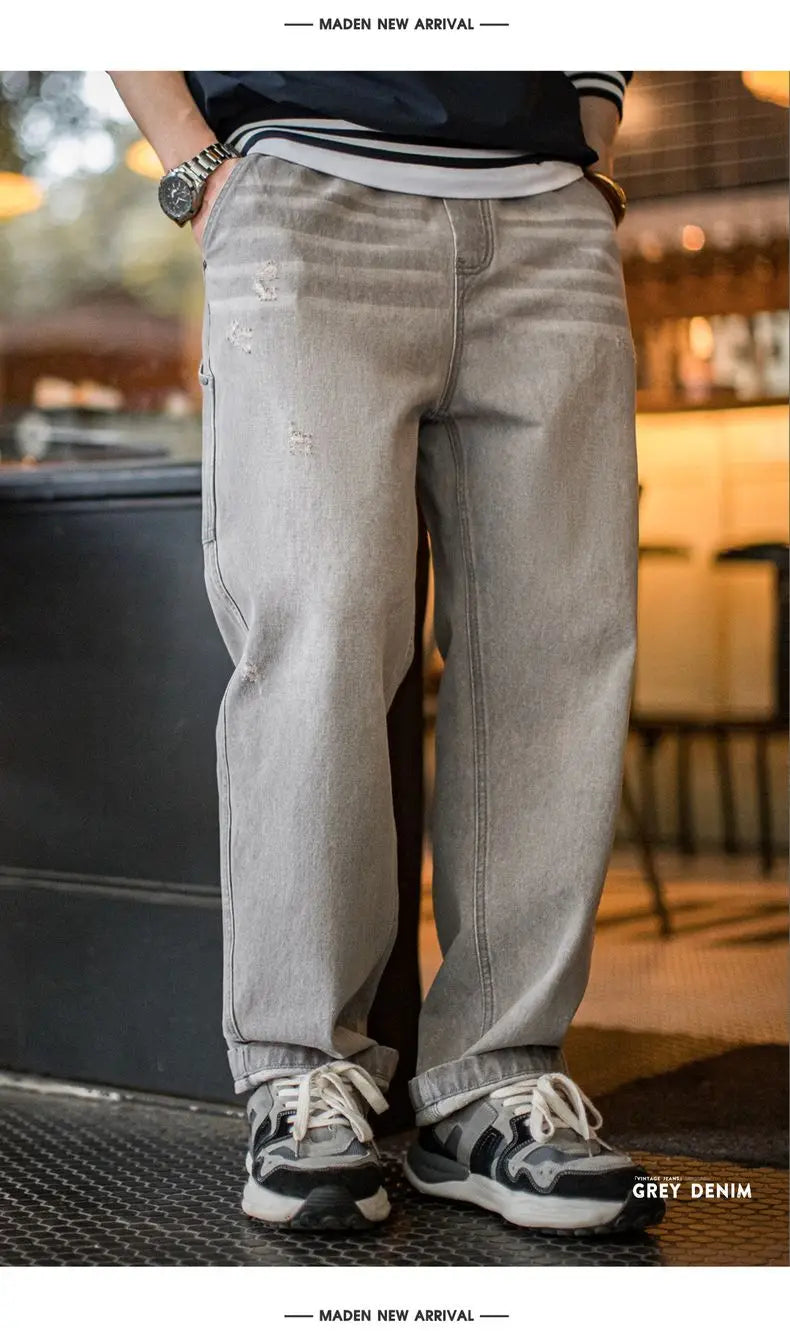 Maden Vintage Heavyweight Washed Gray Jeans