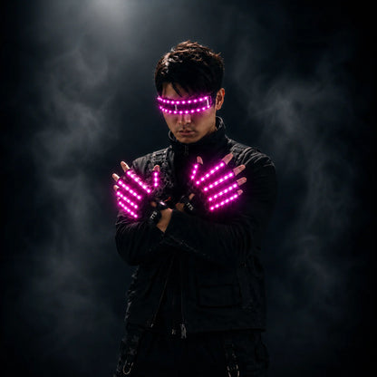 JAEOOGY LED Gloves & Glasses Set | Full-Colour Lights