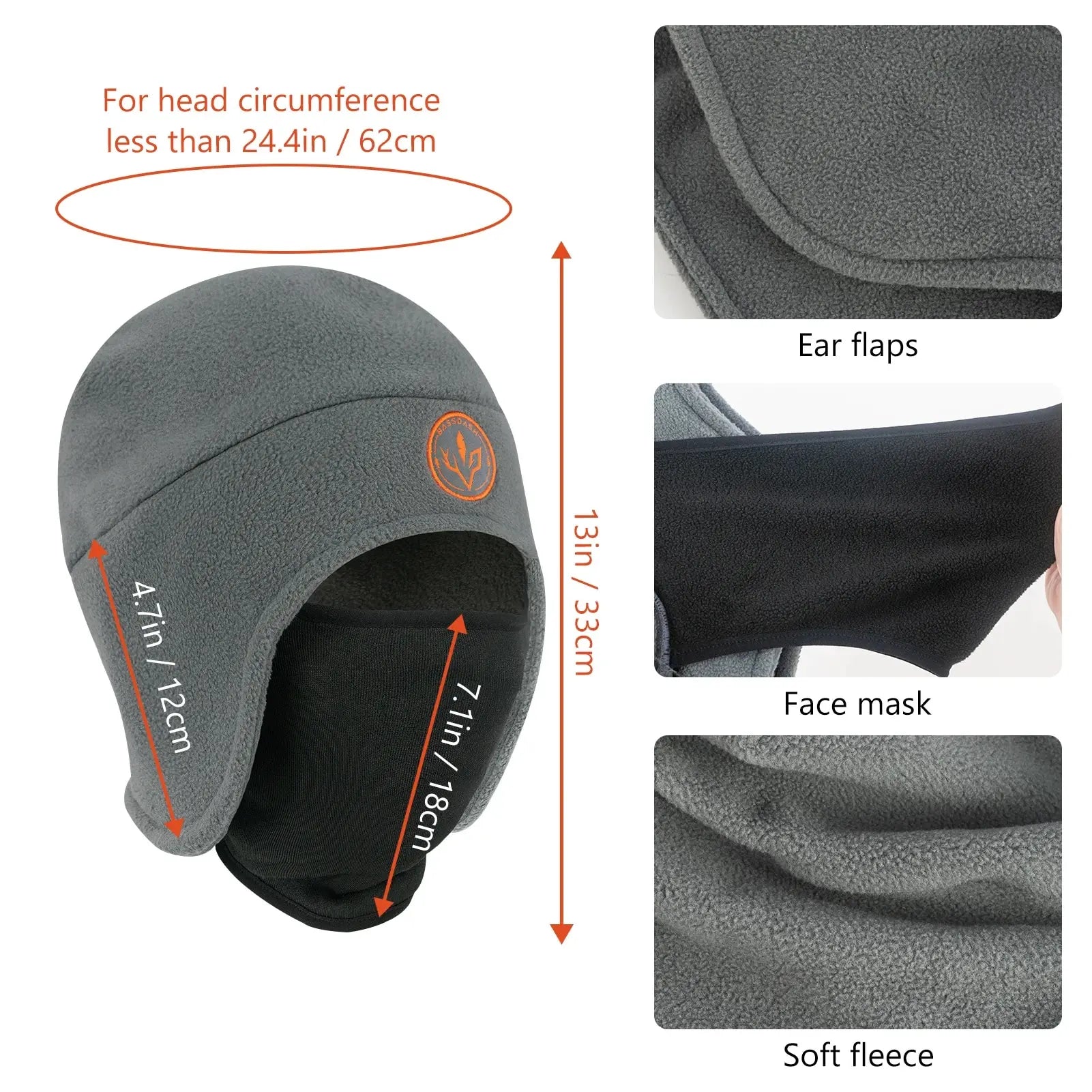 BASSDASH Soft Fleece 2-in-1 Hat