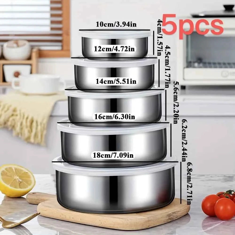 5-Piece Airtight Food Storage Container Set with Color Lids, Stackable Kitchen Pantry Organizers for Fridge & Freezer