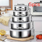 5-Piece Airtight Food Storage Container Set with Color Lids, Stackable Kitchen Pantry Organizers for Fridge & Freezer