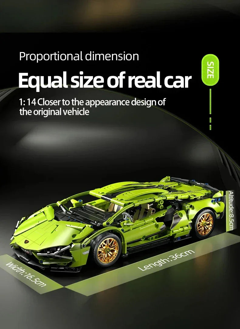 TOYLINX 1280Pcs Technical Building Blocks Racing Car Model - ShopHub