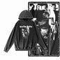 COOLMIND G21 Vintage Graphic Acid-Washed Black Hoodie