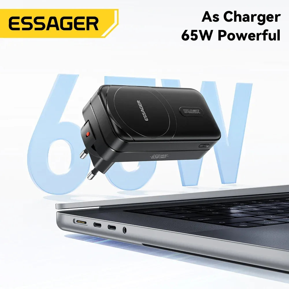 【NEW】Essager 3-in-1 Magnetic 65W GaN Charger and Wireless Power Bank - ShopHub