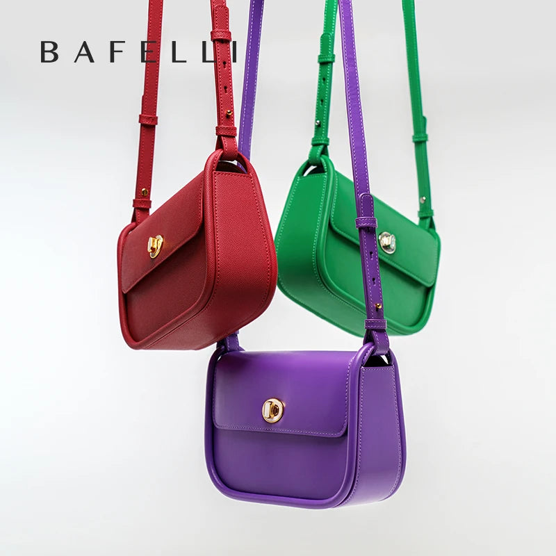 BAFELLI Leather Saddle Bag — Genuine Cow Leather Shoulder & Crossbody