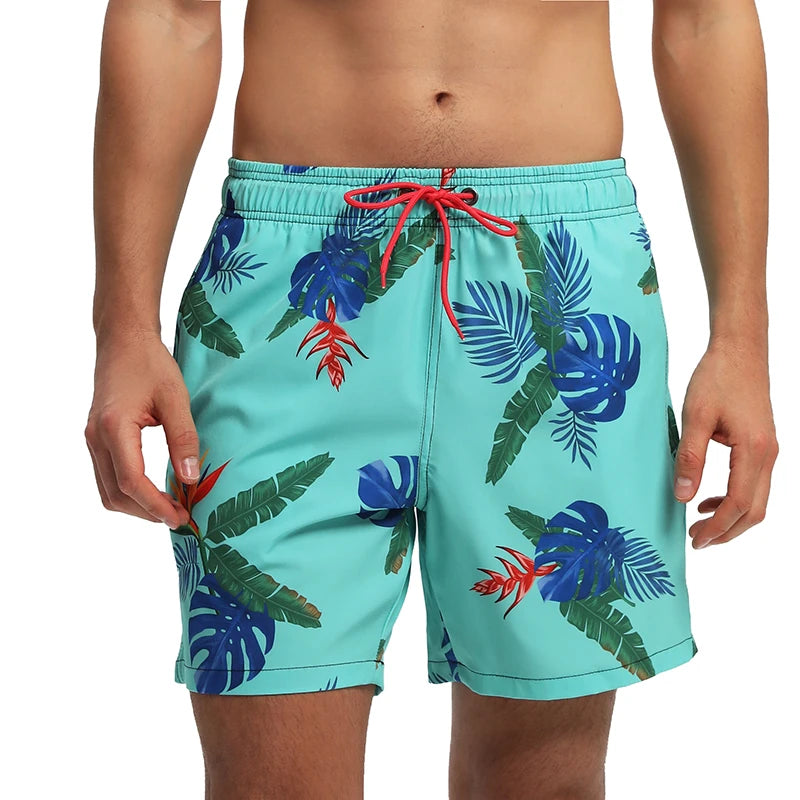 Men's breathable summer boardshorts by ShopHub NZ with quick-dry mesh liner, pockets, perfect for gym, running, or swimming.