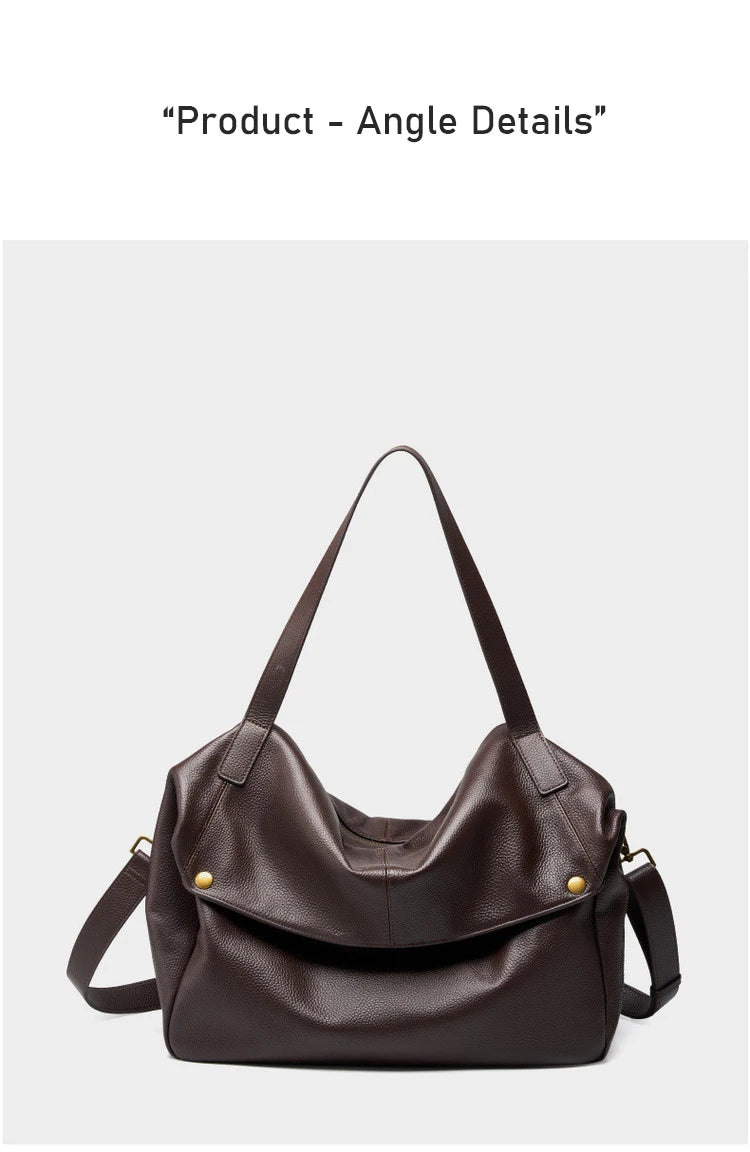 FOXER Genuine Leather Shoulder Bag for Women Large Capacity Handbag Female Casual Tote Bag Computer Bag Crossbody Purse as Gift