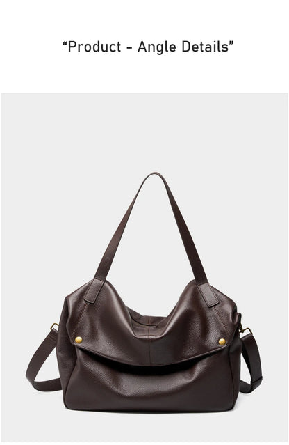 FOXER Genuine Leather Shoulder Bag for Women Large Capacity Handbag Female Casual Tote Bag Computer Bag Crossbody Purse as Gift