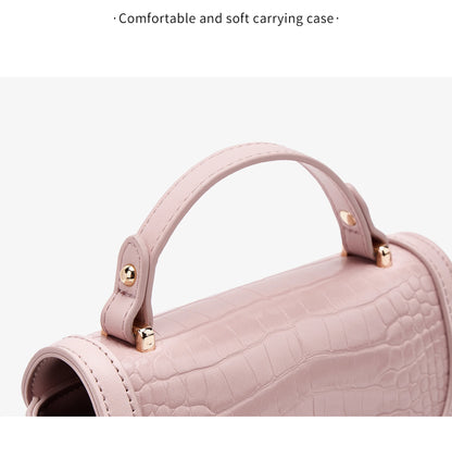 FOXER Chic Luxury Shoulder Bag for Women PU Leather Pink Top‑handle Handbag Fashion Ladies Crossbody Purse for Daily Dating