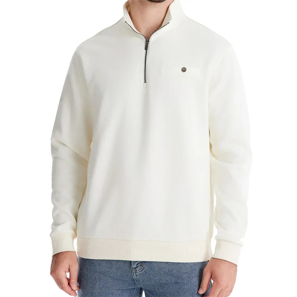 AIOPESON Men's Mock Neck Quarter-Zip Sweatshirts - ShopHub