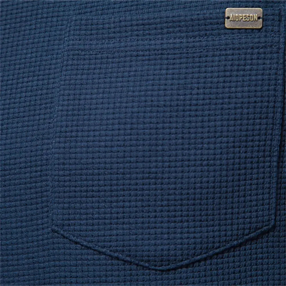 AIOPESON Waffle Cotton Shirts - ShopHub