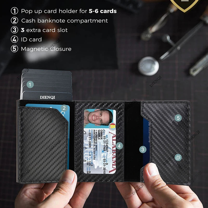 Rfid Carbon Fibe Airtag Wallets
