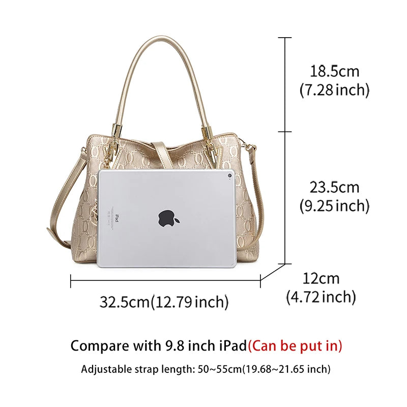 FOXER Elegant Mom Bag — Premium Split Leather Tote for Work & Daily Wear