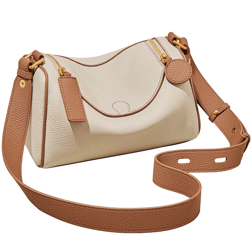 Women's Cowhide Leather Shoulder Bag Vintage Soft Messenger Handbag Fashion Crossbody Bags Female Underarm Bag DF900083S