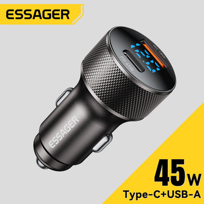 Essager Dual-port 45W USB-C car charger