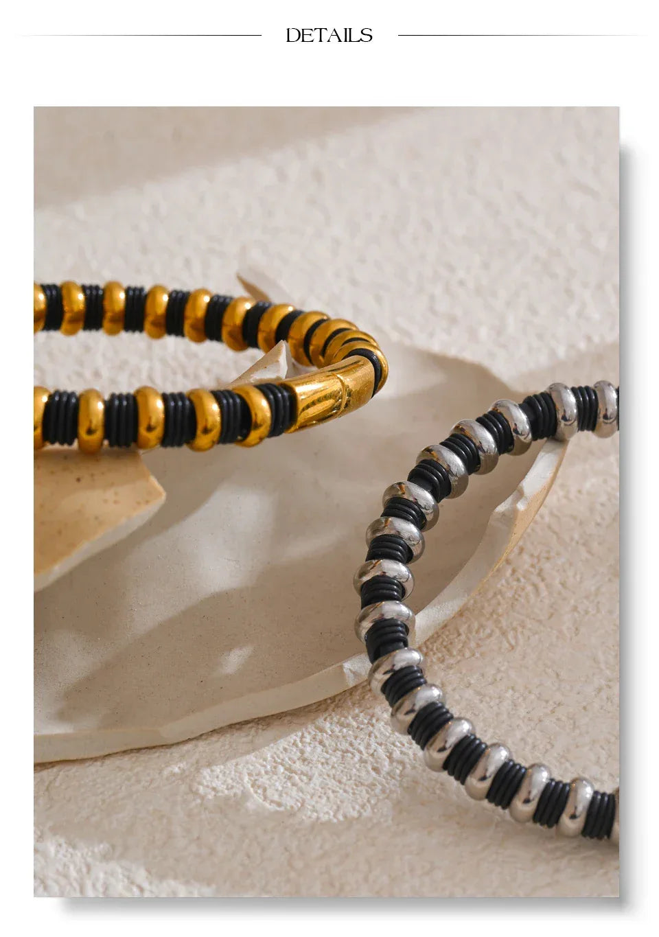 65mm Distinctive Stainless Steel Leather Metal Beads Bracelet Bangle - ShopHub