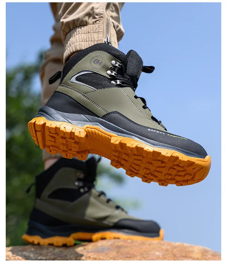 Men's Work Safety Boots Featuring Steel Toe Protection, Anti-Puncture Design - ShopHub