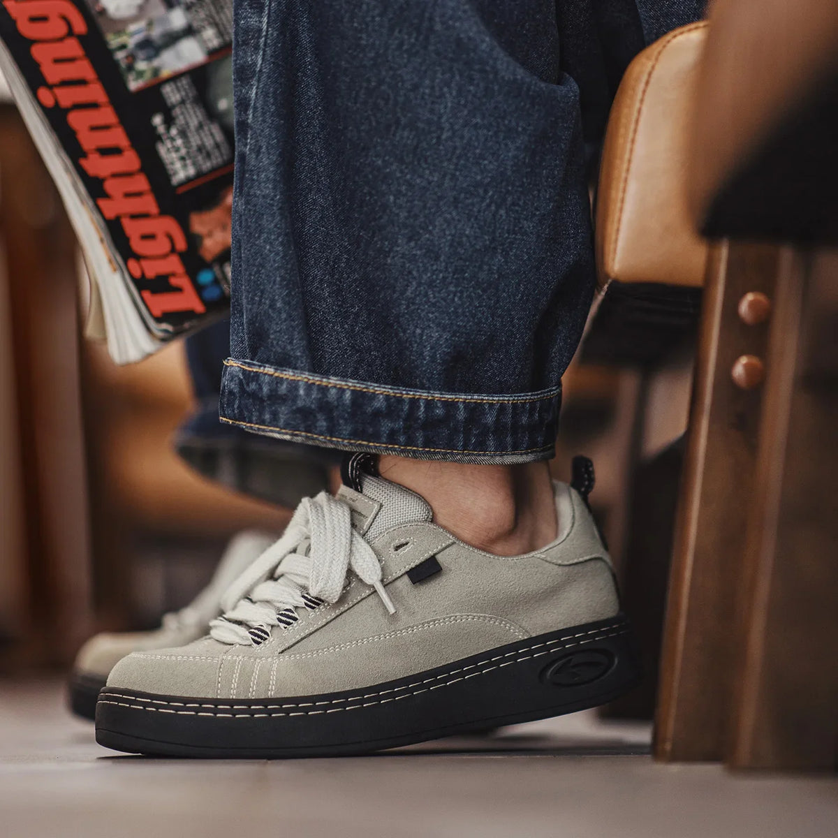 Grey Elevation Men's Chunky Platform Sneakers