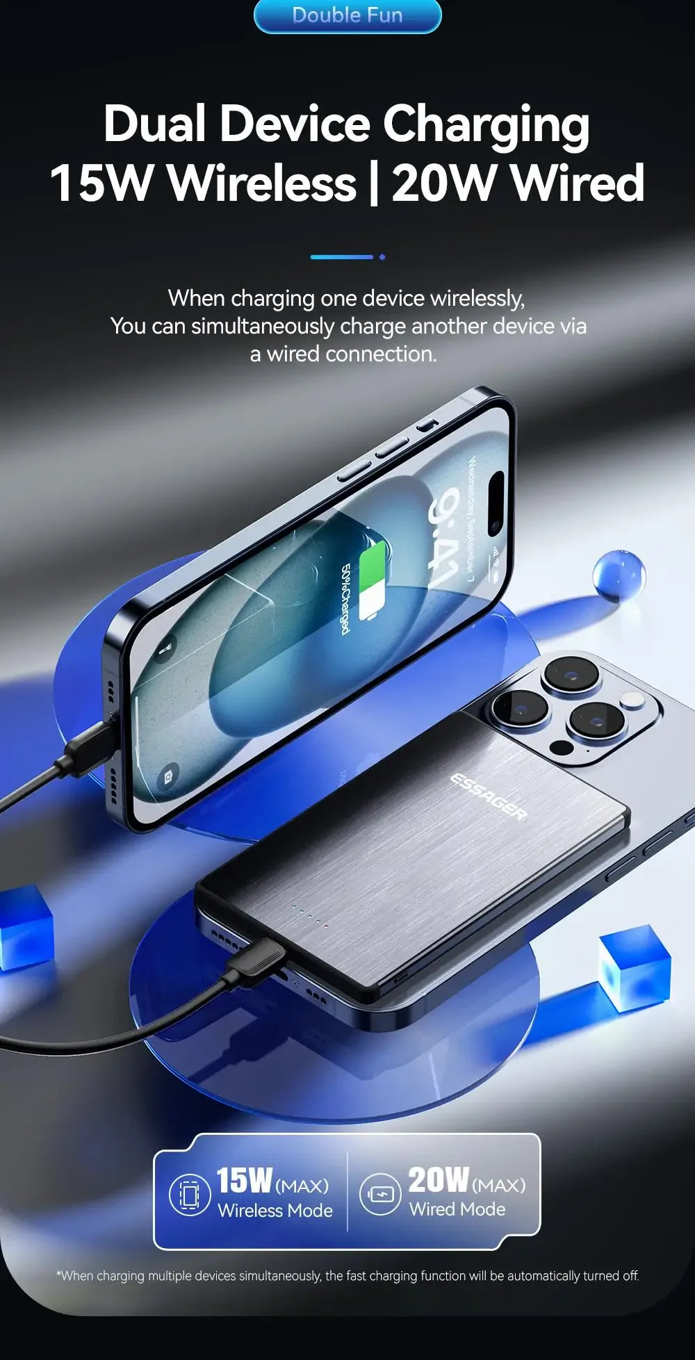 Essager PD 20W Magnetic Wireless Charging Bank - ShopHub