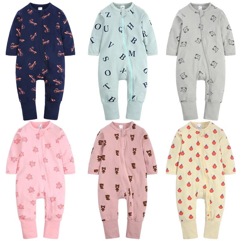 Kids Tales Little Moments Cotton-Blend Double-Zip Baby Romper