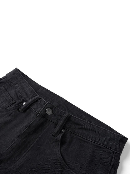 SIMWOOD 2026 Autumn 14oz Fabric Jeans Men Washed Vintage Black Denim Pants Retro Casual Trousers Male Clothing