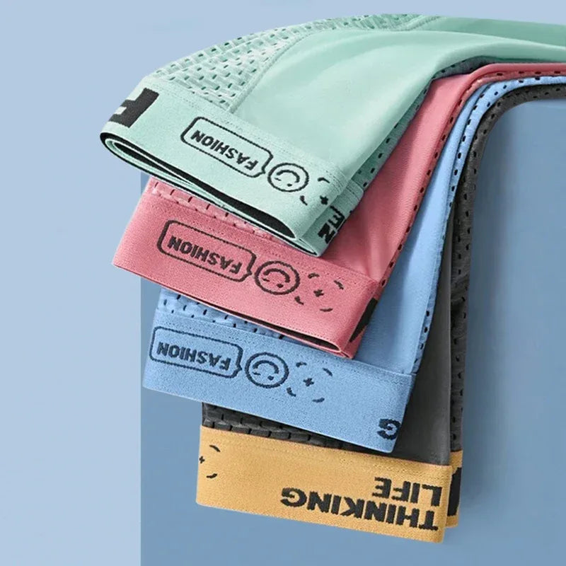 Men's 4 Pack Mesh Ice Silk Boxer Shorts - ShopHub