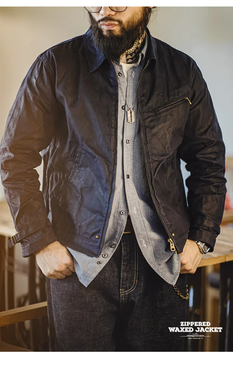 Maden Men's Vintage IV Oil Waxed Canvas Jacket