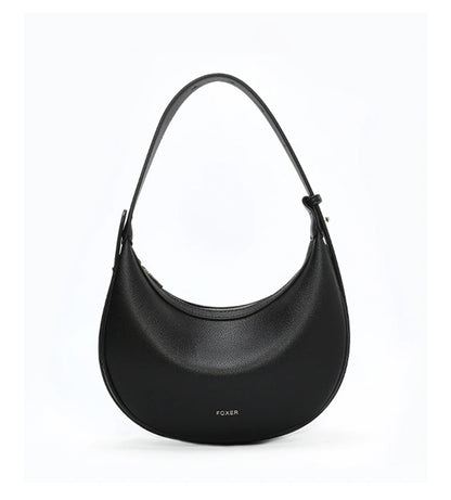 FOXER Women's Shoulder Bag PU Leather New Lady Crescent Underarm Bag Fashion Minimalist Crossbody Bag for Daily Casual Outfit