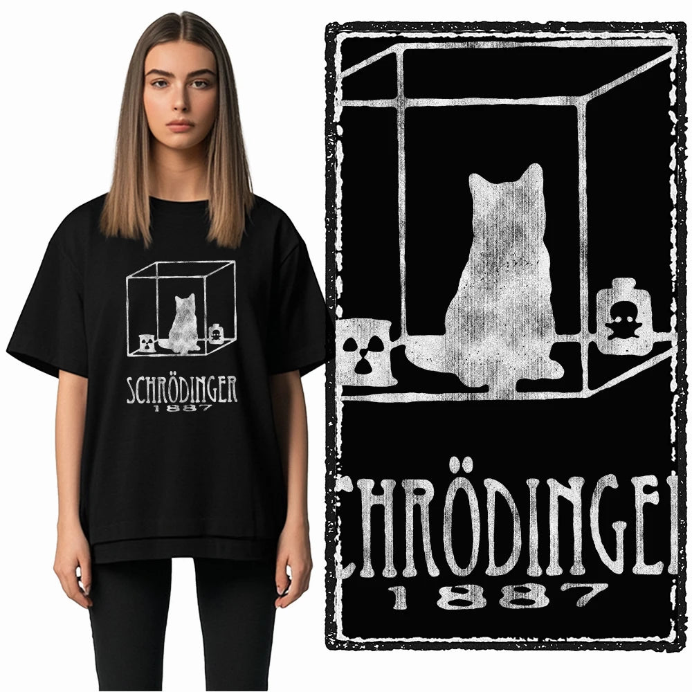 COOLMIND Cat Graphic T-Shirt | Women's Relaxed Black Tee